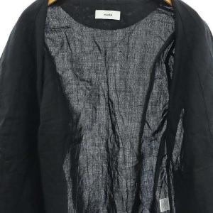 marka 23A FIELDMAN JACKET ジャケット ノーカラー 3B 薄手 リネン 1 チャコールグレー