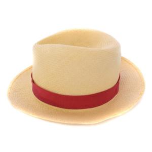 Borsalino パナマハット 麦わら帽子 リボン イタリア製 L ベージュ