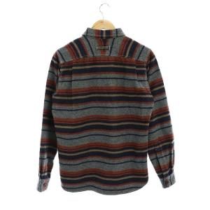 COMME des GARCONS HOMME AD2013 ウール マルチボーダーシャツ 長袖 XS グレー 紺 茶