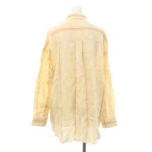 GALERIE VIE リネン オーバーサイズドシャツ 長袖 フロンボタン 36 S ベージュ オレンジ