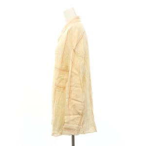 GALERIE VIE リネン オーバーサイズドシャツ 長袖 フロンボタン 36 S ベージュ オレンジ