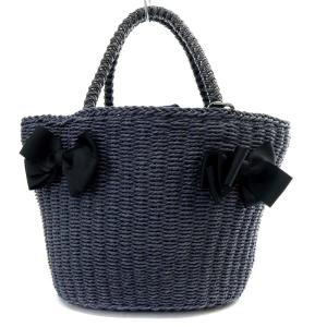 ANTEPRIMA MISTO かごバッグ ハンドバッグ リボンモチーフ 巾着 グレー