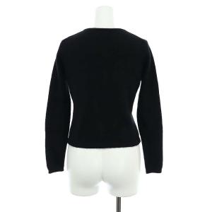 TOCCA ウール混リボンビジュー付きカーディガン ニット 長袖 XS 黒 ブラック