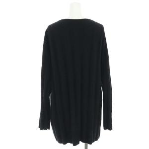 Theory OLIBIA WIDE RIB VNECK PO ニット セーター Vネック 長袖 カシミヤ混 シルク混 M 黒 ブラック