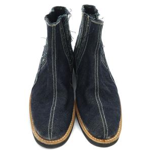 Y's デニム サイドゴア ショートブーツ 2 23cm 紺 ネイビー