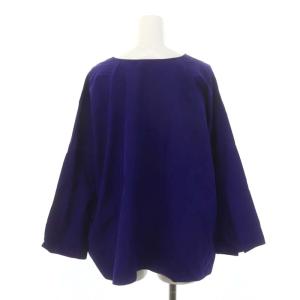 GALERIE VIE コットンシルクウェザー フロントタックブラウス プルオーバー 長袖 F 紺 ネイビー
