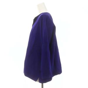 GALERIE VIE コットンシルクウェザー フロントタックブラウス プルオーバー 長袖 F 紺 ネイビー