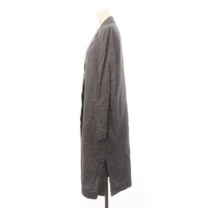 Deuxieme Classe グレンチェック リネン コート スプリング チェスター ロング グレー