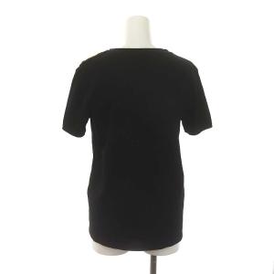 BALMAIN ゴールドボタンプリントTシャツ カットソー 半袖 ロゴ フロッキー XS 黒 白 ブラック ホワイト