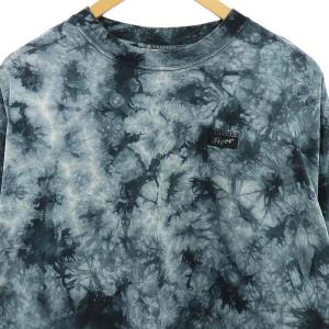 Onitsuka Tiger SWEATSHIRT ARCTIC SKY カットソー Tシャツ 長袖 総柄 ロゴ M 濃紺 ダークネイビー オフホワイト