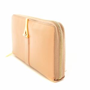 SAINT LAURENT PARIS 長財布 ロングウォレット Yライン ラウンドファスナー レザー 装飾 ピンク 314991