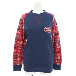 ラグランスリーブスウェットプルオーバー 長袖 トレーナー コットン F 紺 ネイビー 赤 レッド