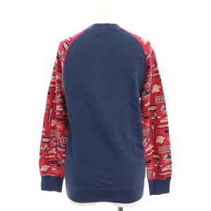 HYSTERIC GLAMOUR ラグランスリーブスウェットプルオーバー 長袖 トレーナー コットン F 紺 ネイビー 赤 レッド