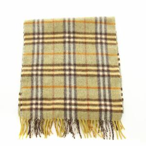 burberrys ヴィンテージ マフラー フリンジ カシミヤ ノバチェック カーキ