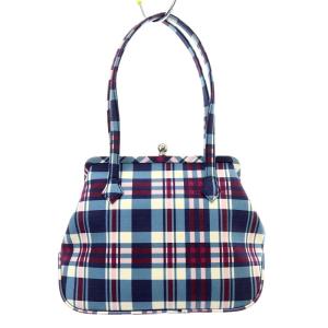 Vivienne Westwood ハンドバッグ タータンチェック オーブ がま口 水色 ブルー パープル ホワイト
