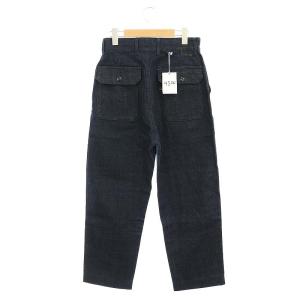 45rpm ツイードデニムの908ベイカーパンツ ジーンズ テーパード ジッパーフライ 28 紺 ネイビー