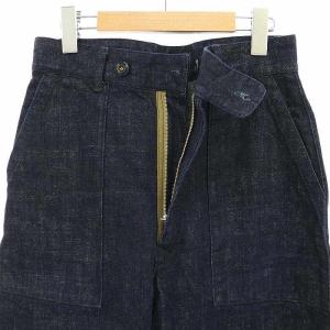 45rpm ツイードデニムの908ベイカーパンツ ジーンズ テーパード ジッパーフライ 28 紺 ネイビー