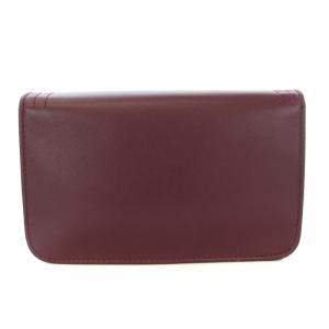 Longchamp キャヴァルカド ウォレット クラッチバッグ レザー 赤紫 ボルドー