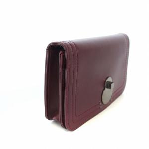 Longchamp キャヴァルカド ウォレット クラッチバッグ レザー 赤紫 ボルドー