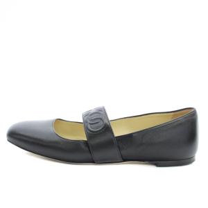 JIMMY CHOO ELLERBY FLAT フラットシューズ パンプス レザー 36.5 23.5cm 黒 ブラック