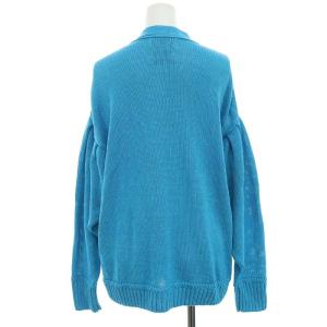 MUVEIL ランタンスリーブカーディガン ニット 長袖 38 スカイブルー