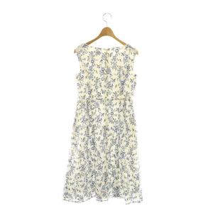 TOCCA 23SS MAY FLOWERS ドレス 洗える 膝丈 ノースリーブ 刺繍 0 S 青 ブルー 白 ホワイト
