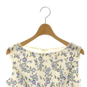 TOCCA 23SS MAY FLOWERS ドレス 洗える 膝丈 ノースリーブ 刺繍 0 S 青 ブルー 白 ホワイト