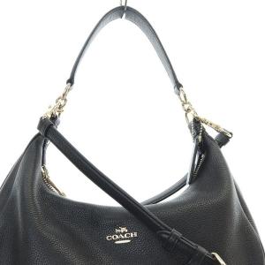 COACH ラグジュアリー ペブルド ハーレー ホーボー 2way ショルダーバッグ ハンドバッグ レザー 黒 ブラック F38250