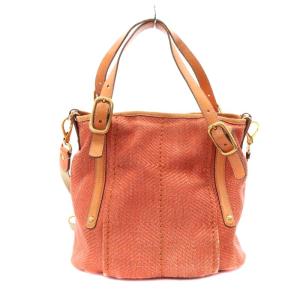 TOD'S ミニバッグ Gライン 編み込み ショルダーバッグ ハンドバッグ 2way ロゴ オレンジ