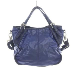 TOD'S 2WAY ミニバッグ Gライン ハンド ショルダー レザー 青 ブルー