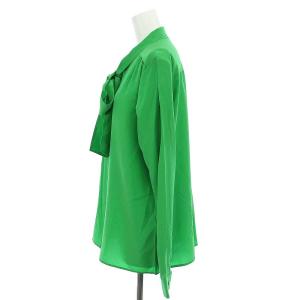 CELINE フィービー期 シルクボウタイブラウス 長袖 38 グリーン