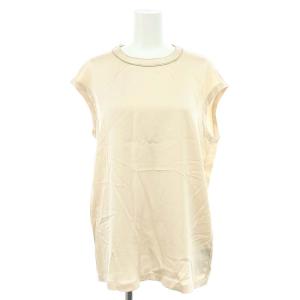 シルクノースリーブトップス カットソー サテン 42 ライトベージュ 81660166