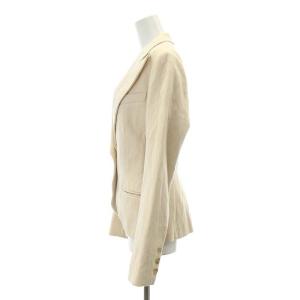 LANVIN シルクピークドラペル1Bジャケット テーラード ブレザー 38 M ライトベージュ