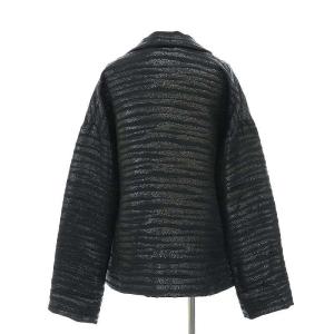 LOEWE ラメボーダーセットアップ 上下 テーラードジャケット タイトスカート ひざ丈 36 黒 ブラック