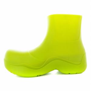 BOTTEGA VENETA パドル レインブーツ ラバー 37 黄緑