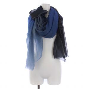 Faliero Sarti ストール マフラー シルク イタリア製 紺 ネイビー 青 ブルー