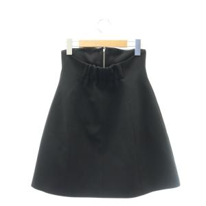 SNIDEL 24SS ハイウエスト構築ミニスカート フロントジップ 1 黒 ブラック