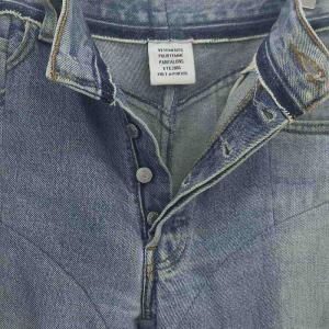 VETEMENTS 再構築デニムパンツ ジーンズ カットオフ ダメージ加工 ボタンフライ XS ライトブルー
