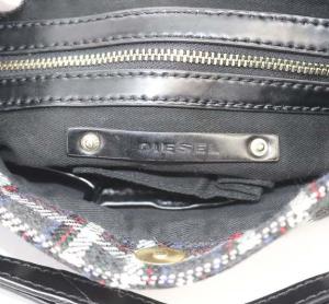 DIESEL ハンドバッグ ワンハンドル ショルダーバッグ 2way 斜め掛け チェック グレー