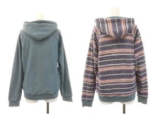 HYSTERIC GLAMOUR ジップアップパーカー リバーシブル ワッペン フード F 水色 ライトブルー