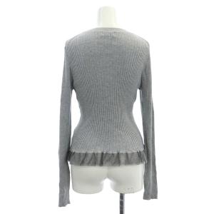 IENA 24SS 裾フリル プルオーバー リブニット カットソー 長袖 クルーネック グレー