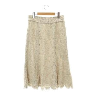 IENA 22SS レースフレアスカート ロング 40 ベージュ