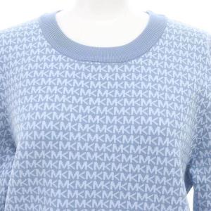MICHAEL Michael Kors クルーネックニット セーター 長袖 ロゴ L 水色 ライトブルー