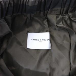 UNITED ARROWS 23AW チェック タフタ ギャザースカート ロング 36 S カーキ