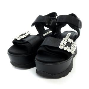サンダル プラットフォーム 24.5cm 黒 ブラック /AK4