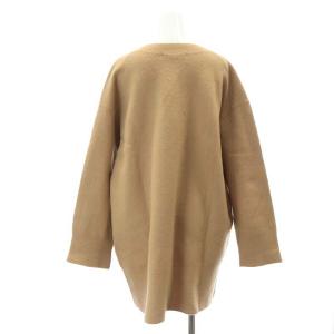 23区 vingt-trois ボイルドウール 深V ニット セーター 長袖 オーバーサイズ 38 M 茶 ブラウン KRWOIA0401