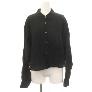 24SS ラミーリヨセルショートシャツ 長袖 前開き 38 黒 ブラック