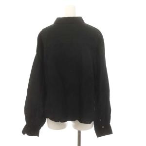 IENA 24SS ラミーリヨセルショートシャツ 長袖 前開き 38 黒 ブラック