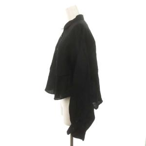 IENA 24SS ラミーリヨセルショートシャツ 長袖 前開き 38 黒 ブラック