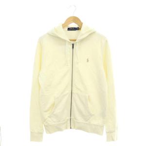 ジップアップパーカー 長袖 フード ロゴ刺繍 S オフホワイト /DO OS SH